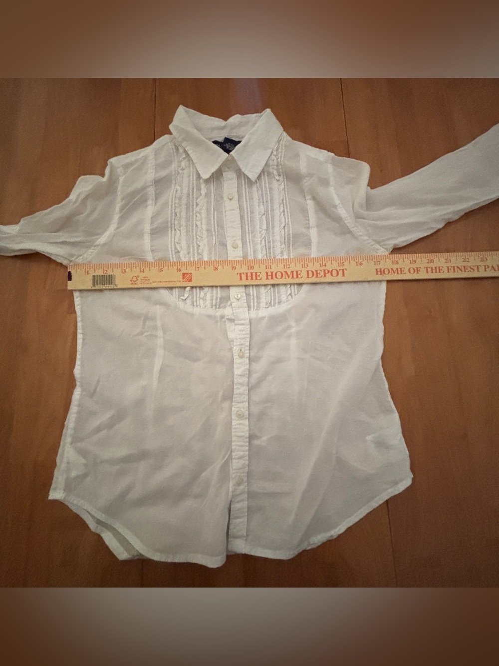Ralph Lauren White 100% Cotton Button-down Ruffled Shirt ~ Child’s Size 16 - Picture 8 of 13